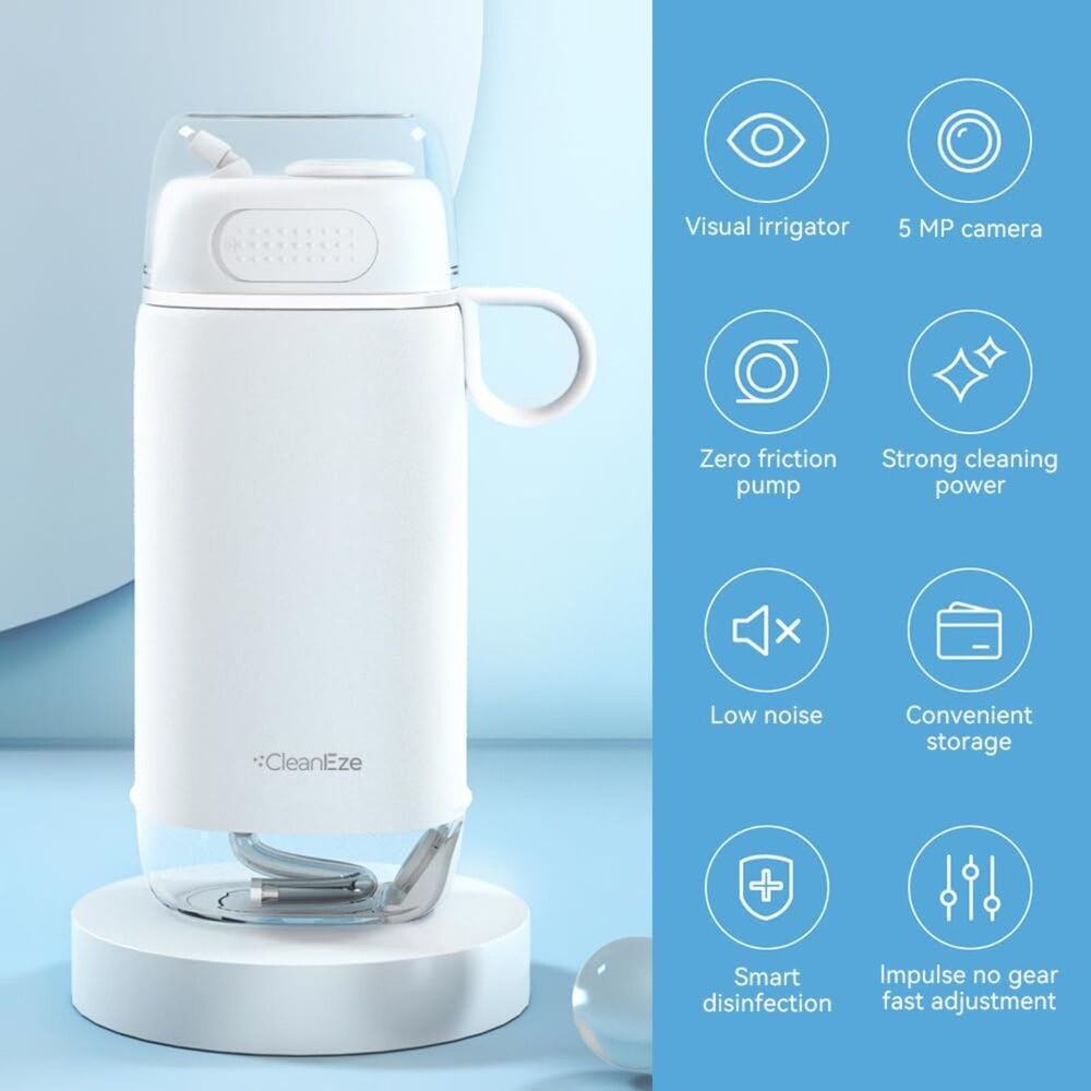 CleanEze Mini‎ Visual Water Flosser w/Camera - 3 Jet Tips
